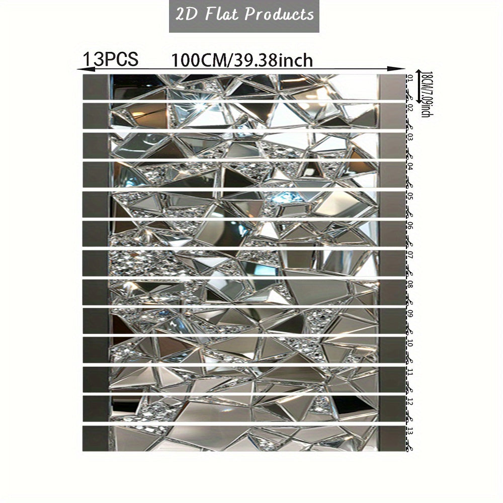 Autocollants pour contremarches d'escalier modernes en PVC 2D, 13 bandes