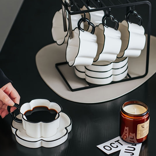 Ensemble tasse et soucoupe à café en céramique minimaliste nordique