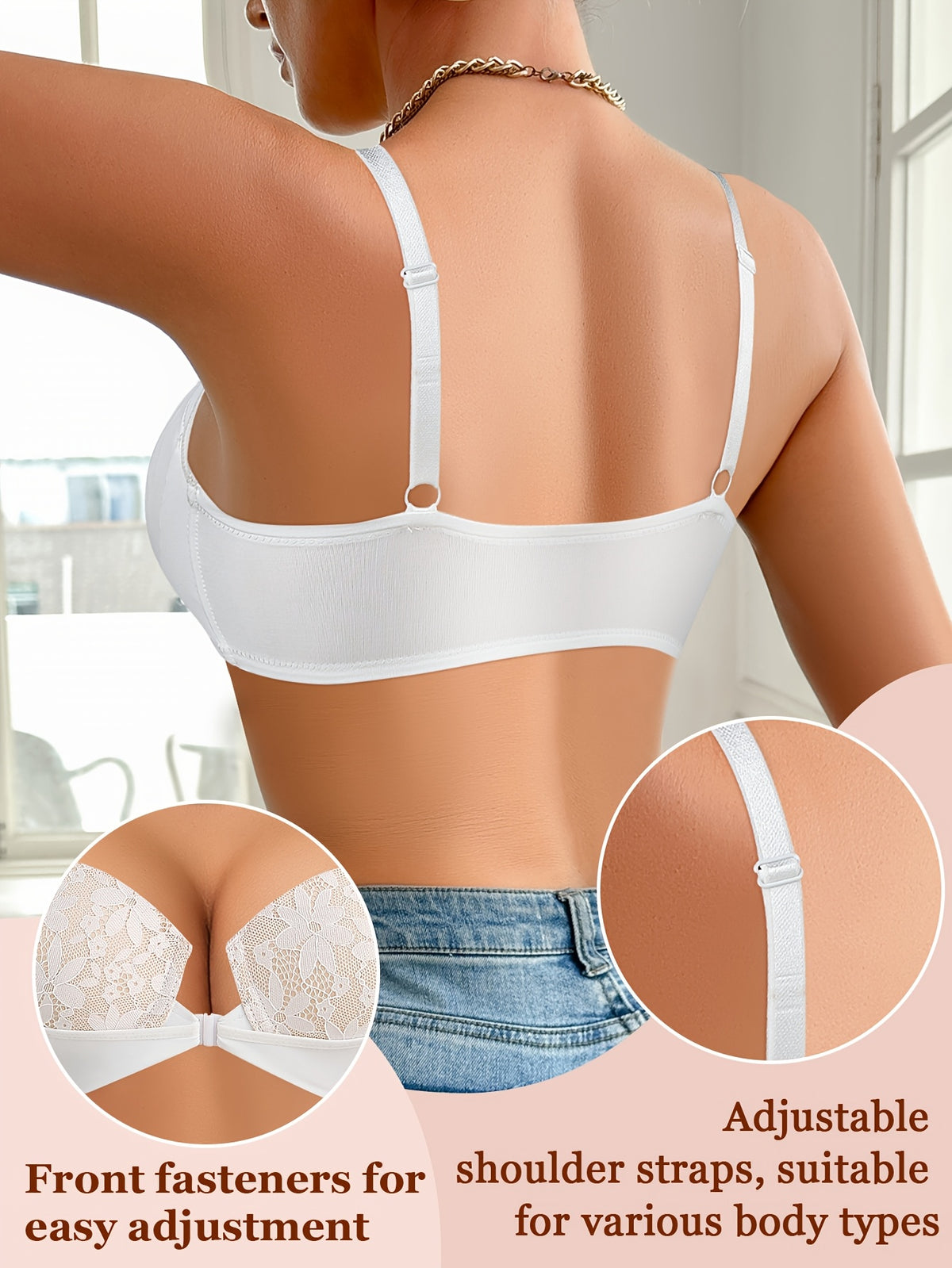 Soutien-gorge Push-Up à Armatures pour Femmes avec Effet Lift & Coussinets Non Détachables, Baleines pour Contrôle du Ventre - Lingerie Unie Facile d'Entretien (Lavable à la Main) pour Port Quotidien et Occasions Spéciales