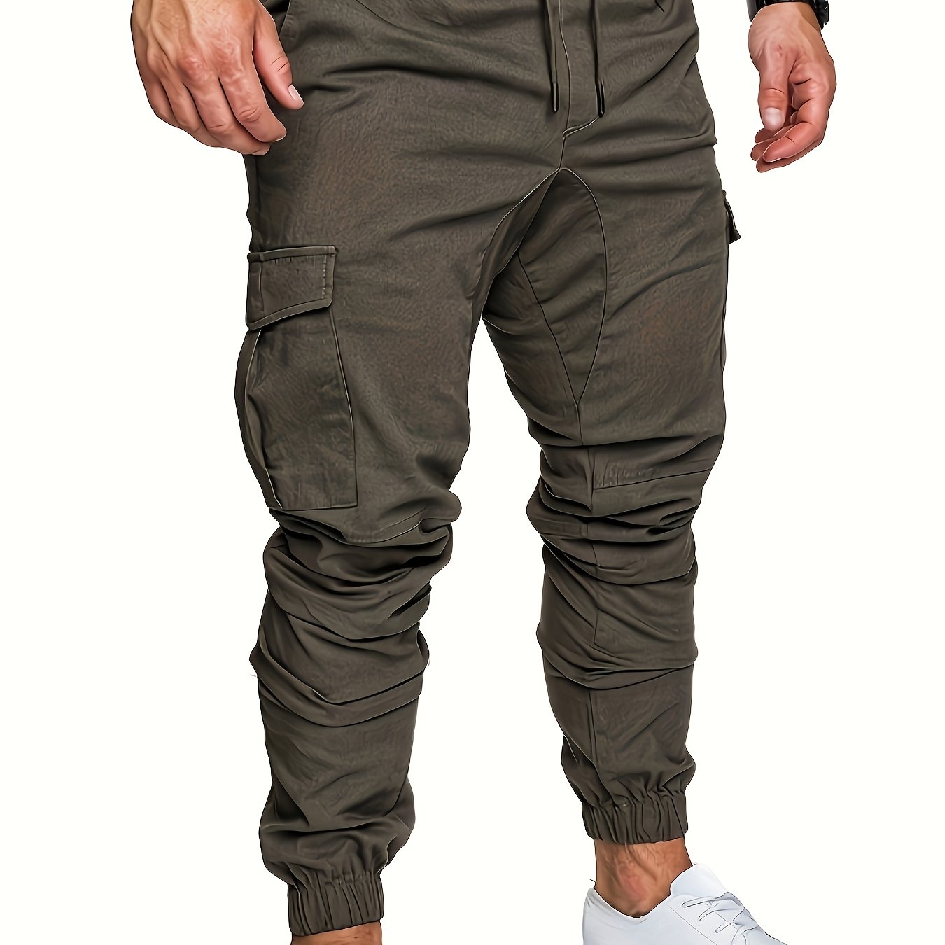 Pantalon cargo robuste pour homme avec design multi-poches, taille réglable