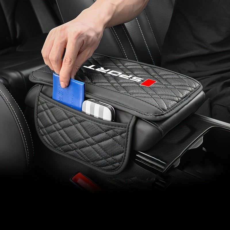 Coussin d'accoudoir en cuir PU, style sportif et tendance avec poches de rangement