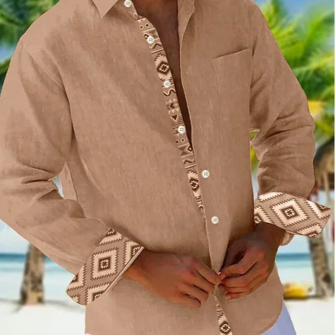 Chemise décontractée à manches longues pour homme