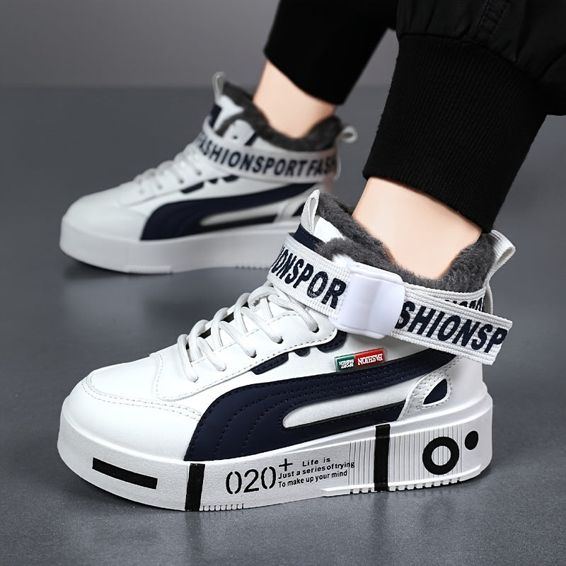 Baskets montantes pour homme en similicuir - Chaussures de sport