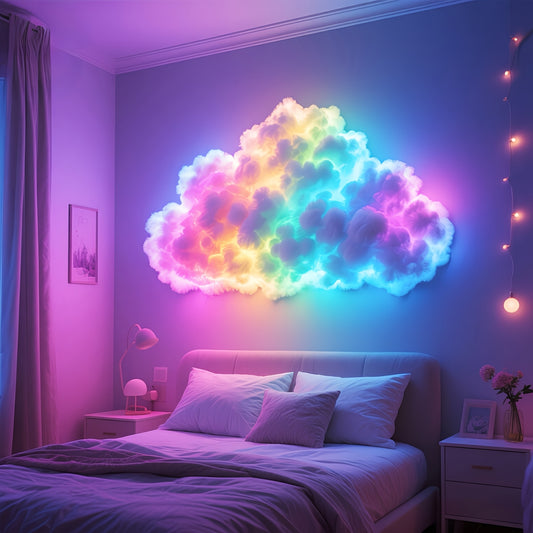 Veilleuse 3D nuage  avec mode de synchronisation musicale - Topdecheztop.fr