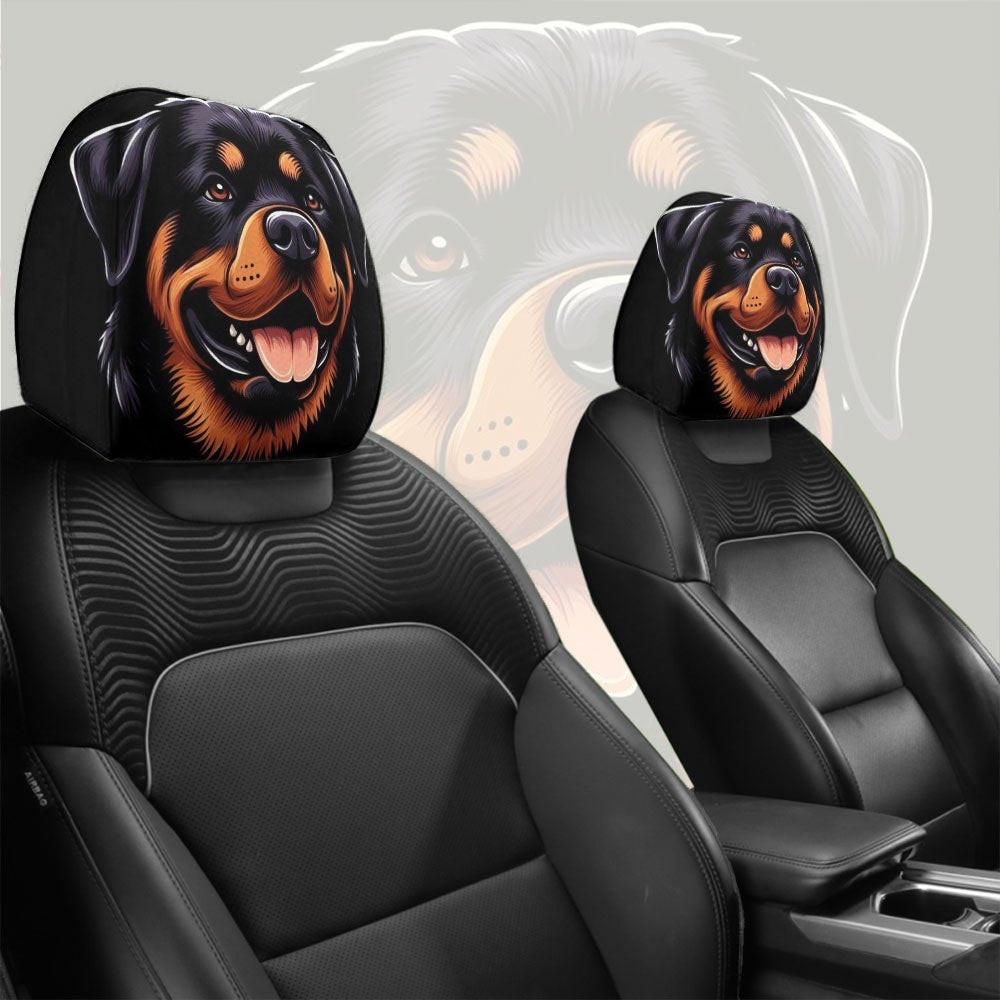 Lot de 2 housses d'appuie-tête de voiture à motif Rottweiler