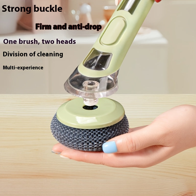 Brosse à vaisselle ergonomique dotée d'un distributeur de savon intégré pour un nettoyage sans effort