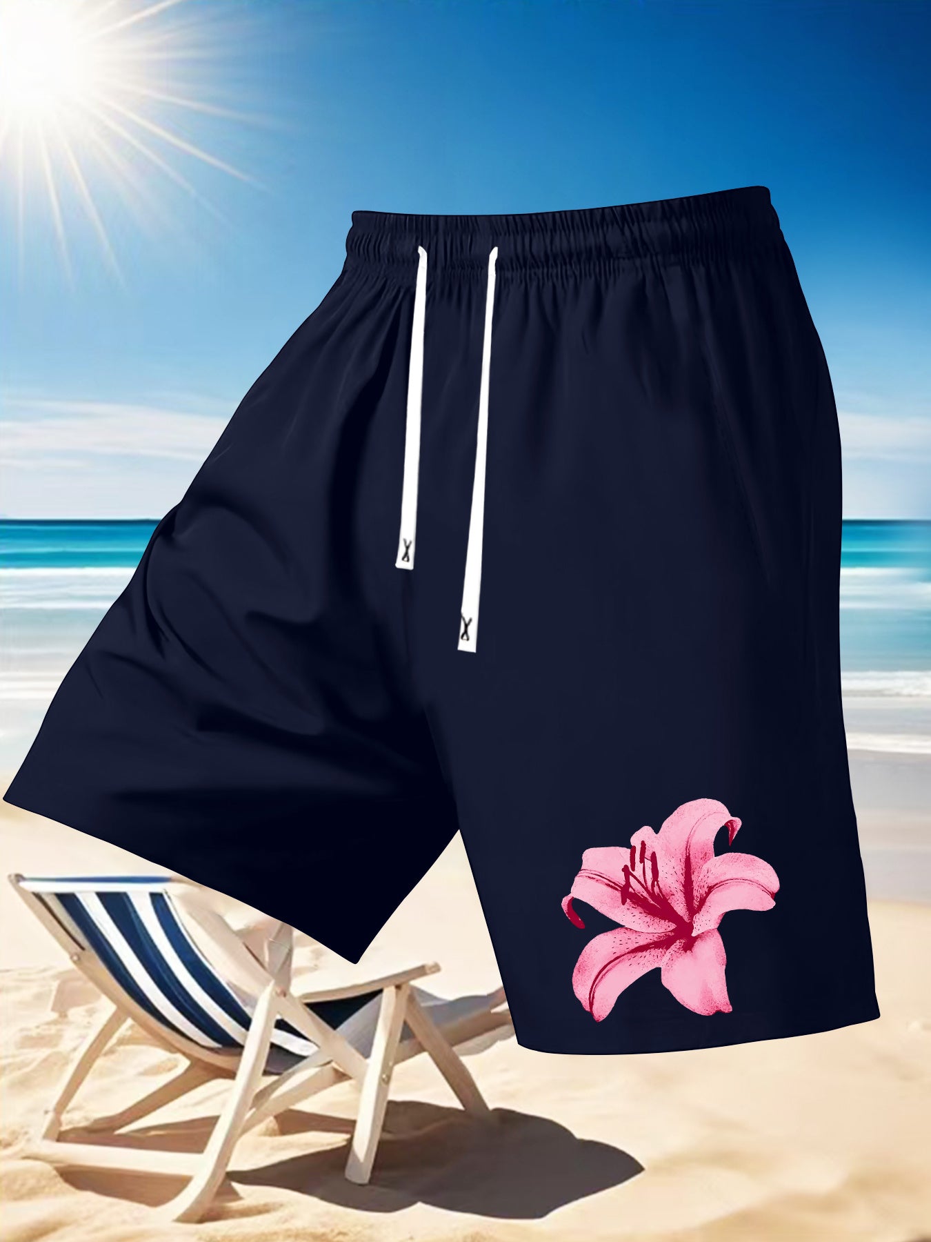 Short de plage décontracté d'été pour homme à imprimé floral