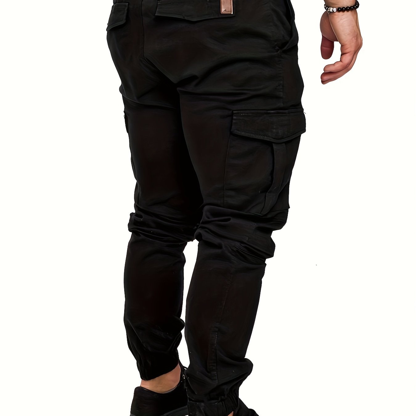 Pantalon cargo robuste pour homme avec design multi-poches, taille réglable
