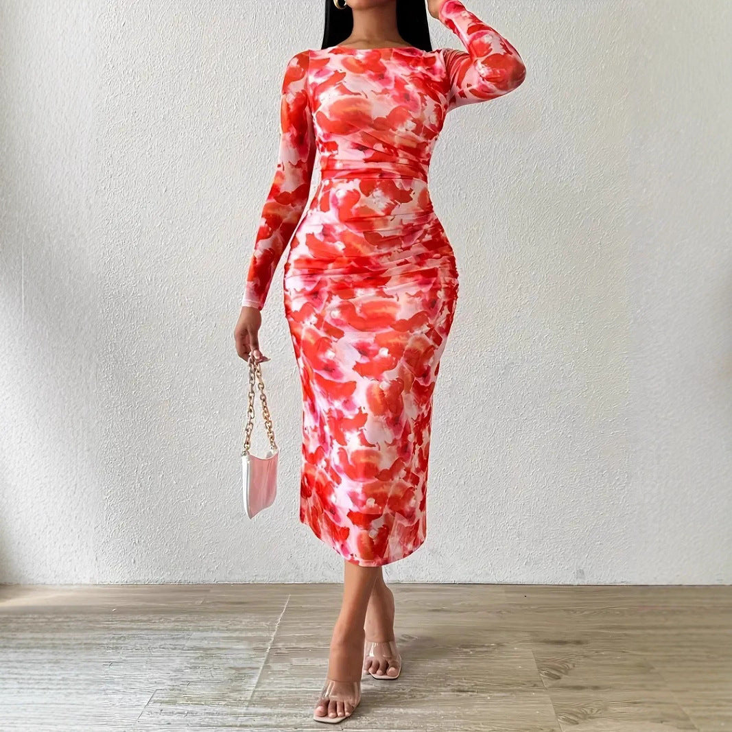 Robe cintrée imprimée pour femme, alliant élégance et style haut de gamme