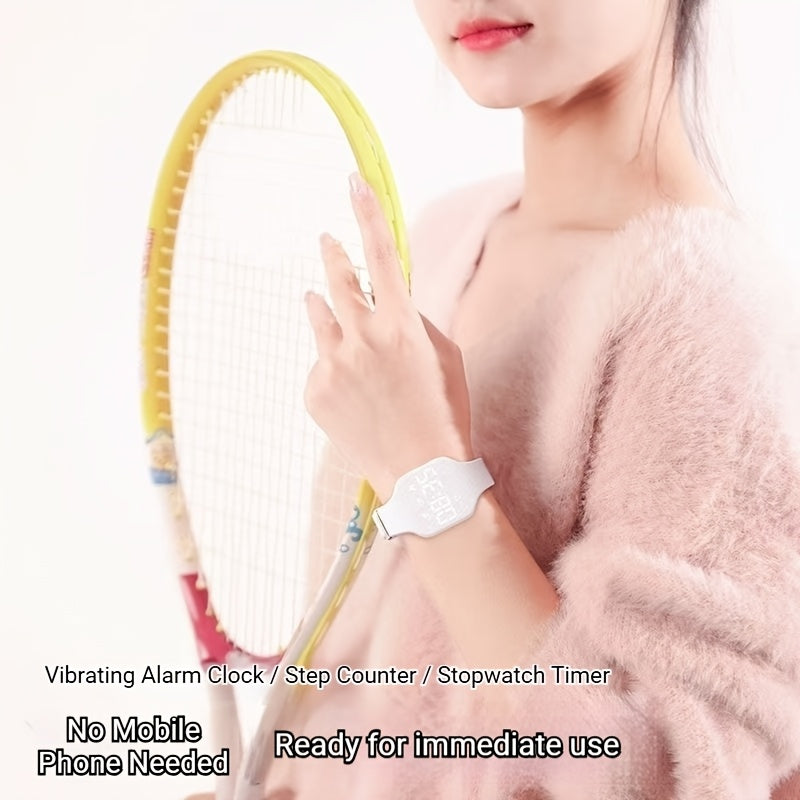 Montre FASSUN silencieuse à vibration avec réveil, compteur de pas, suivi des calories, moniteur de distance et minuteur - Recharge magnétique