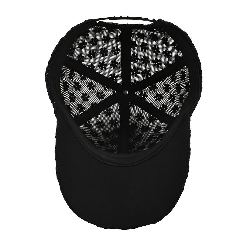 Women's Breathable Lace Baseball Cap - Sun Protection and Adjustable Fit For Women & Men - Topdecheztop.fr