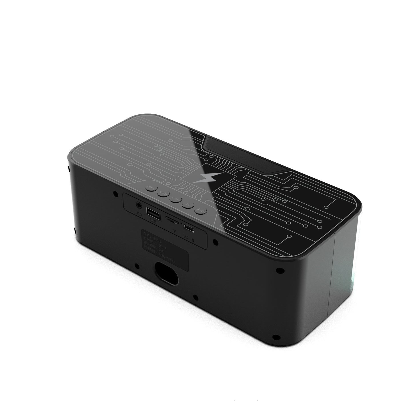 Enceinte Bluetooth lumineuse et colorée, double haut-parleur, chargeur sans fil