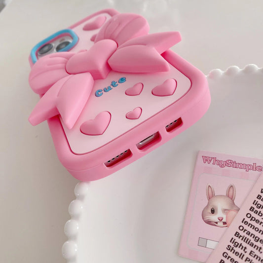 Coque de téléphone - 1 coque pleine écran avec support et motif cœur, compatible avec iPhone