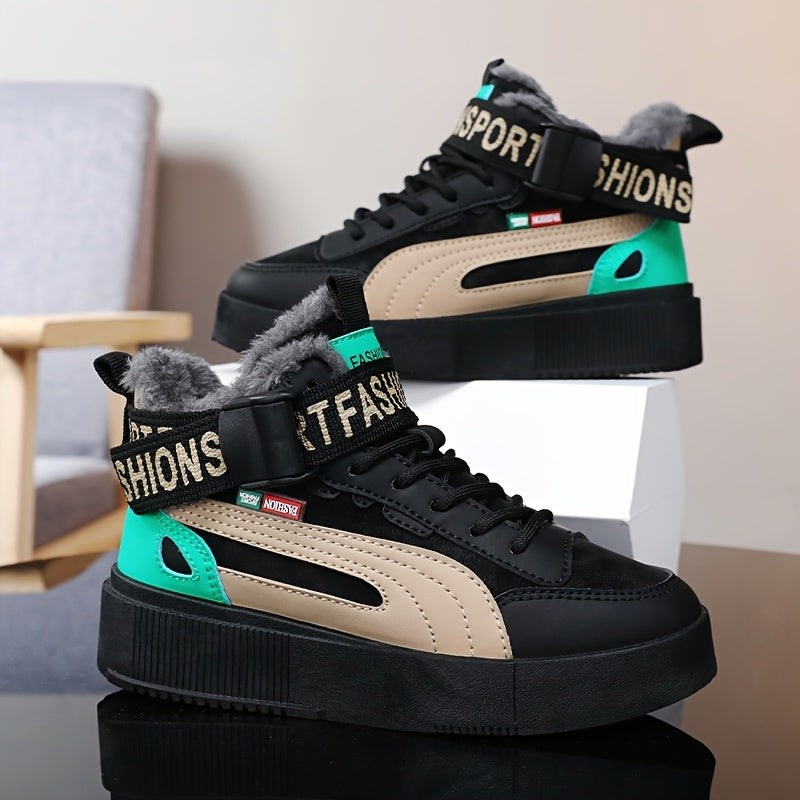 Baskets montantes pour homme en similicuir - Chaussures de sport