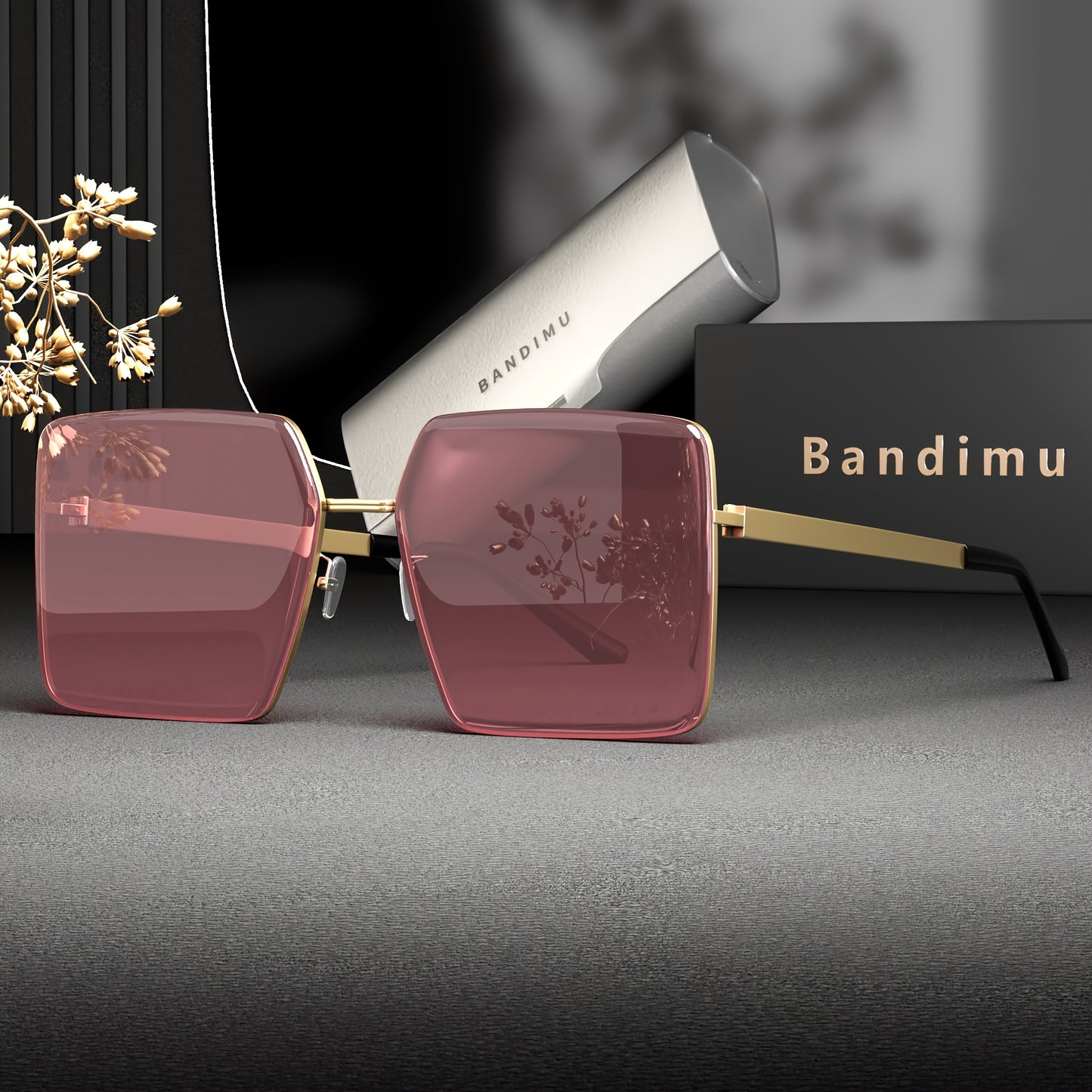 Lunettes carrées en métal