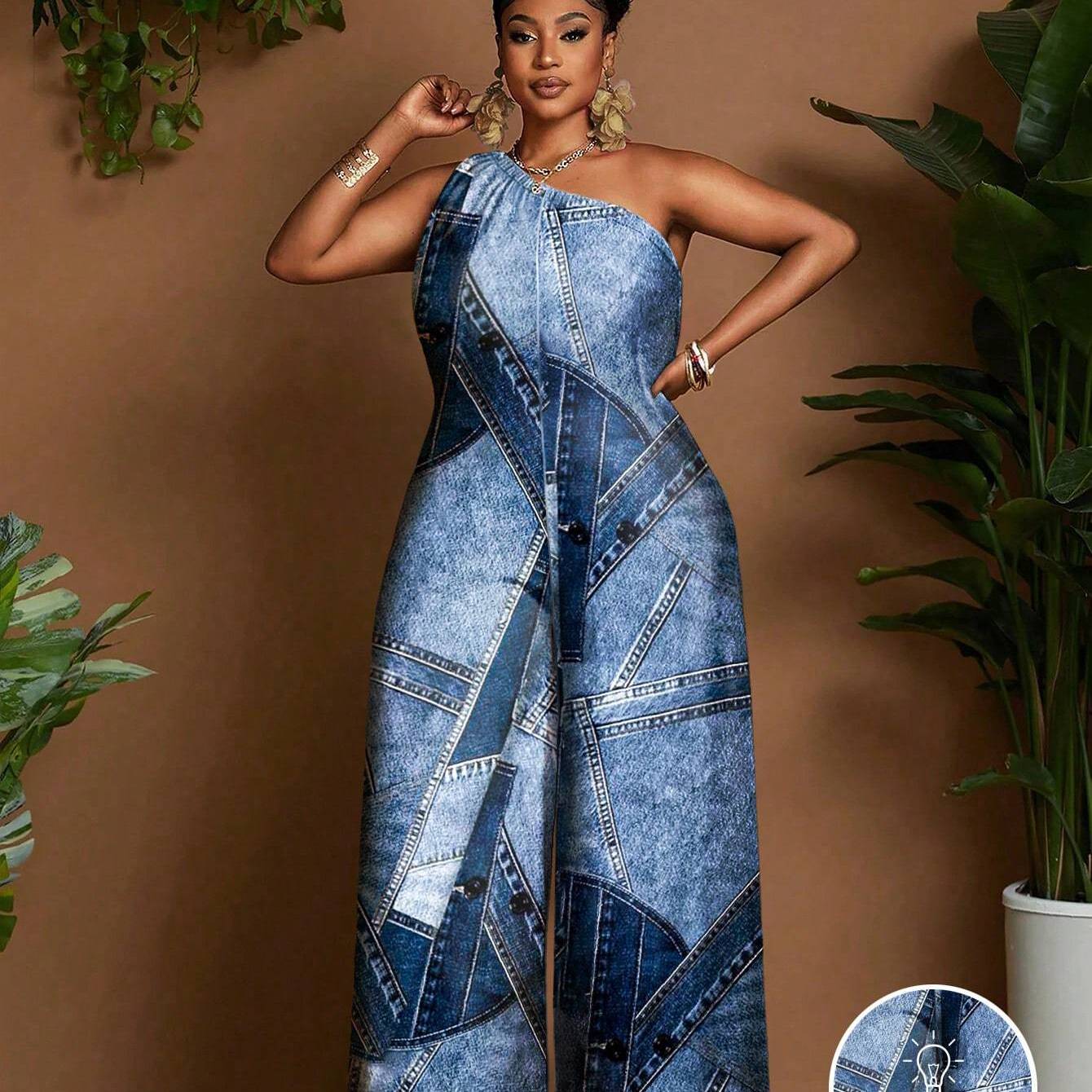 Combinaison imprimée grande taille