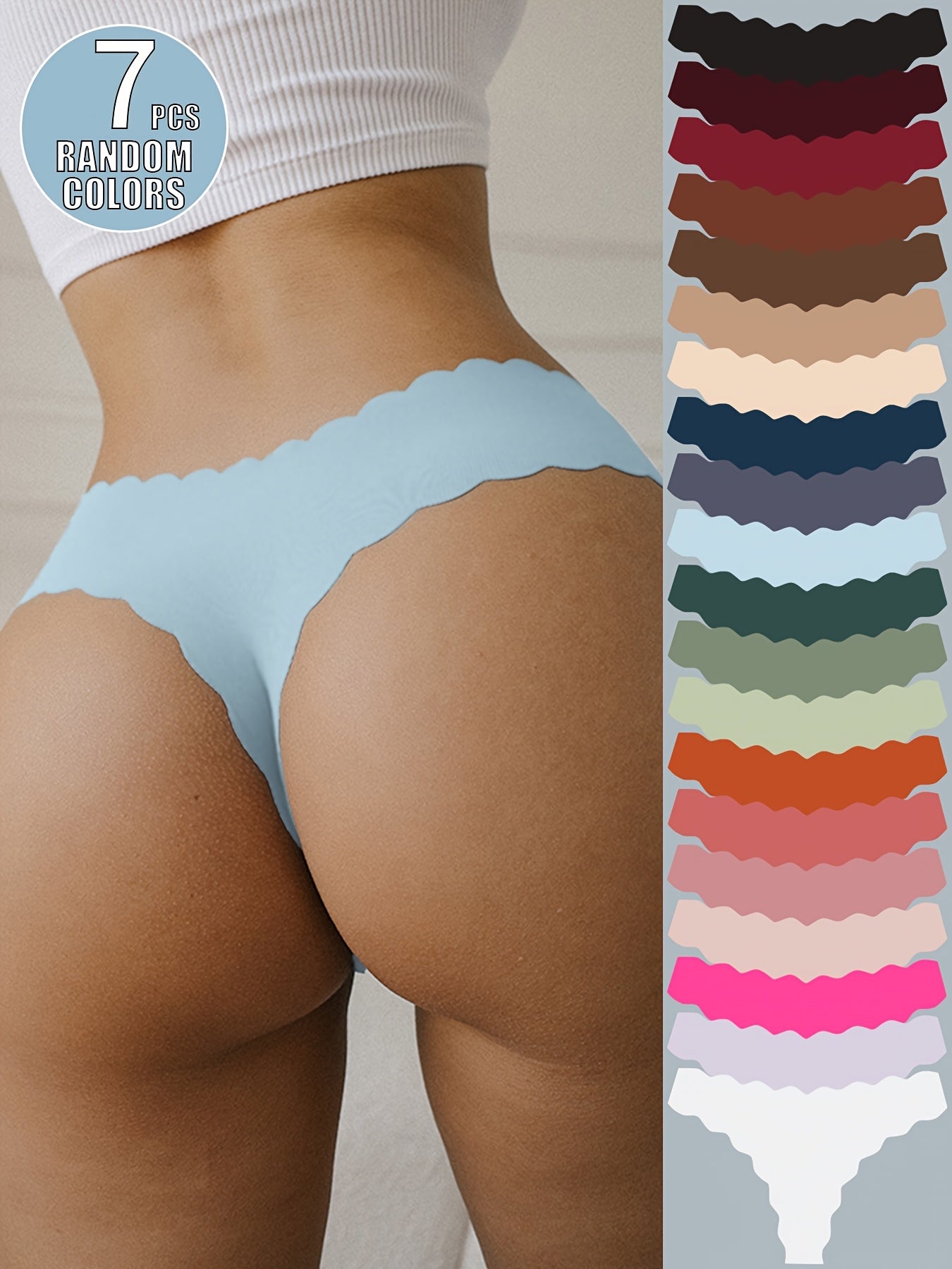 Lot aléatoire de 7 strings sans coutures pour femmes