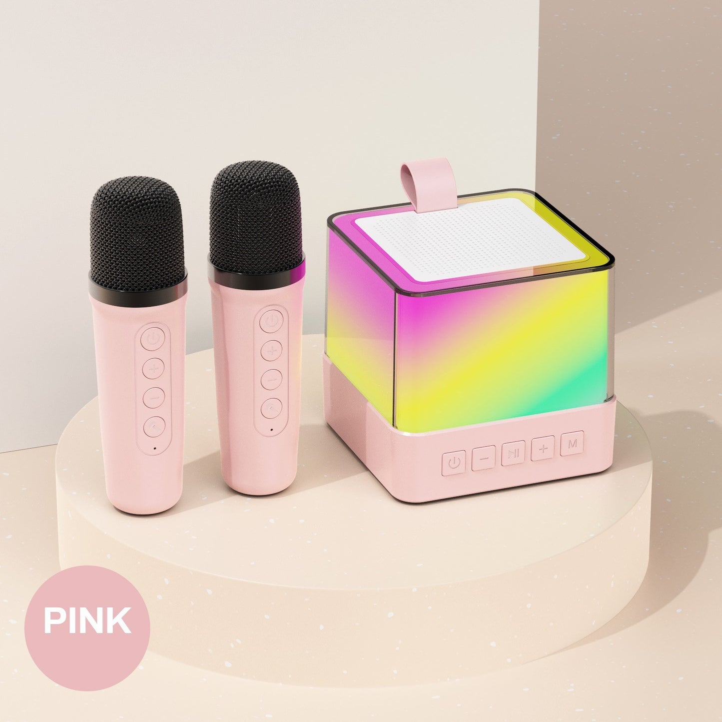 Enceinte Bluetooth sans fil familiale KTV Microphone lumineux coloré