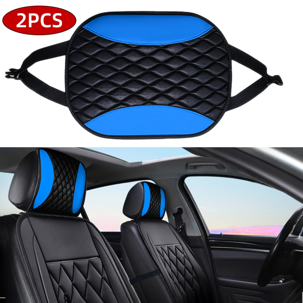 Lot de 2 housses de siège auto avec coussins d'appui-tête