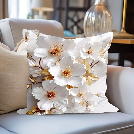 1pc, Super Soft Printed Flowers Fresh Throw Pillow Case Print Cushion Cover - Topdecheztop.fr
