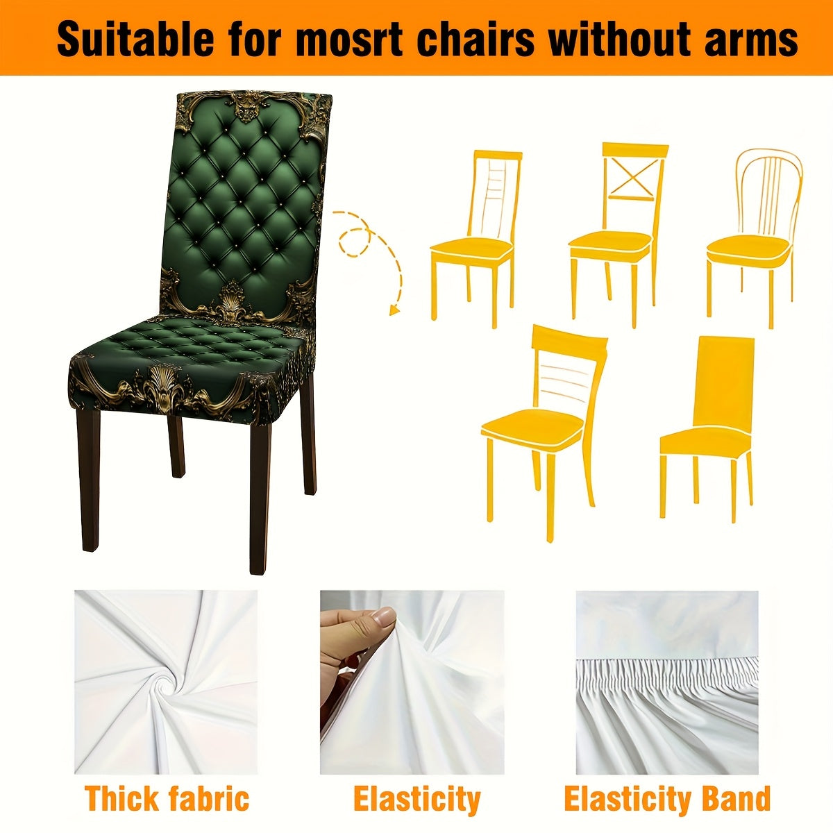 7 pièces Superbe ensemble de nappe rectangulaire + housse de chaise