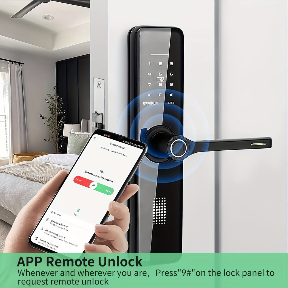 Serrure de porte électronique intelligente à empreinte digitale pour la maison, entrée sans clé avec application et clavier, serrure de porte d'entrée