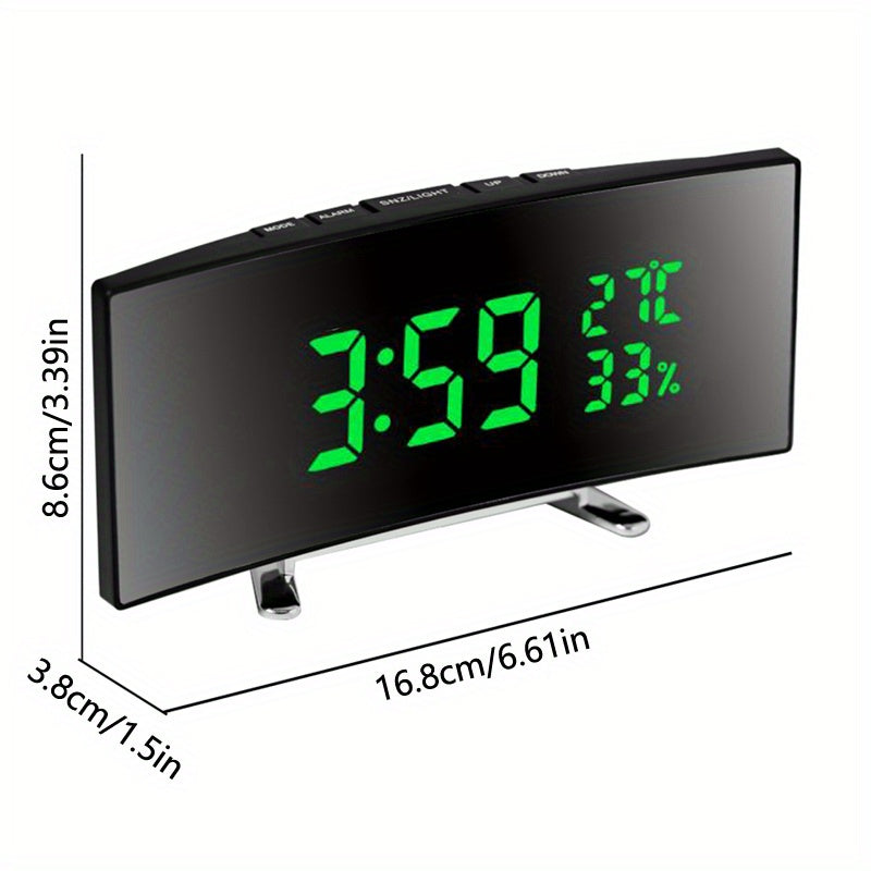 Réveil multifonction LED 6,6 pouces avec grand écran