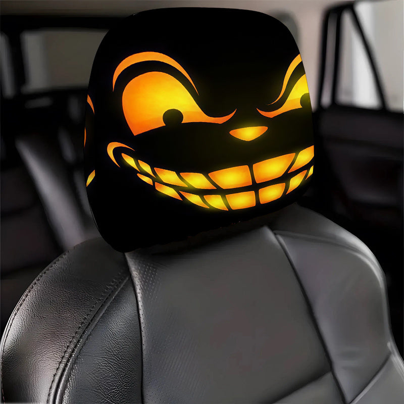 Lot de 2 housses d'appuie-tête lumineuses Chat du Cheshire, style fantaisie