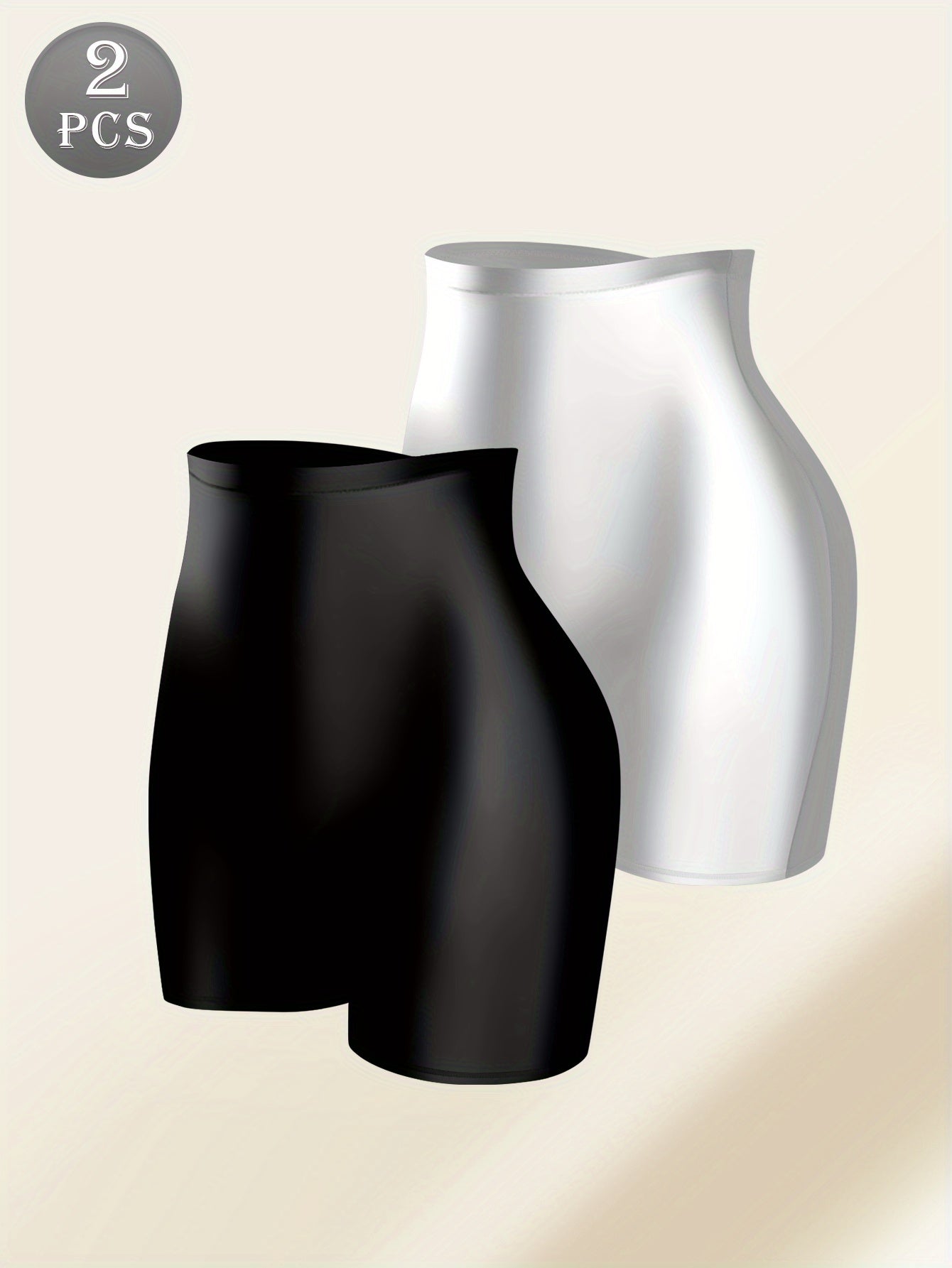 Lot de 2 boxers taille haute pour femme, en tissu huilé tendance