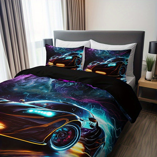 Parure de lit 3 pièces avec housse de couette et 2 taies d'oreiller - Topdecheztop.fr