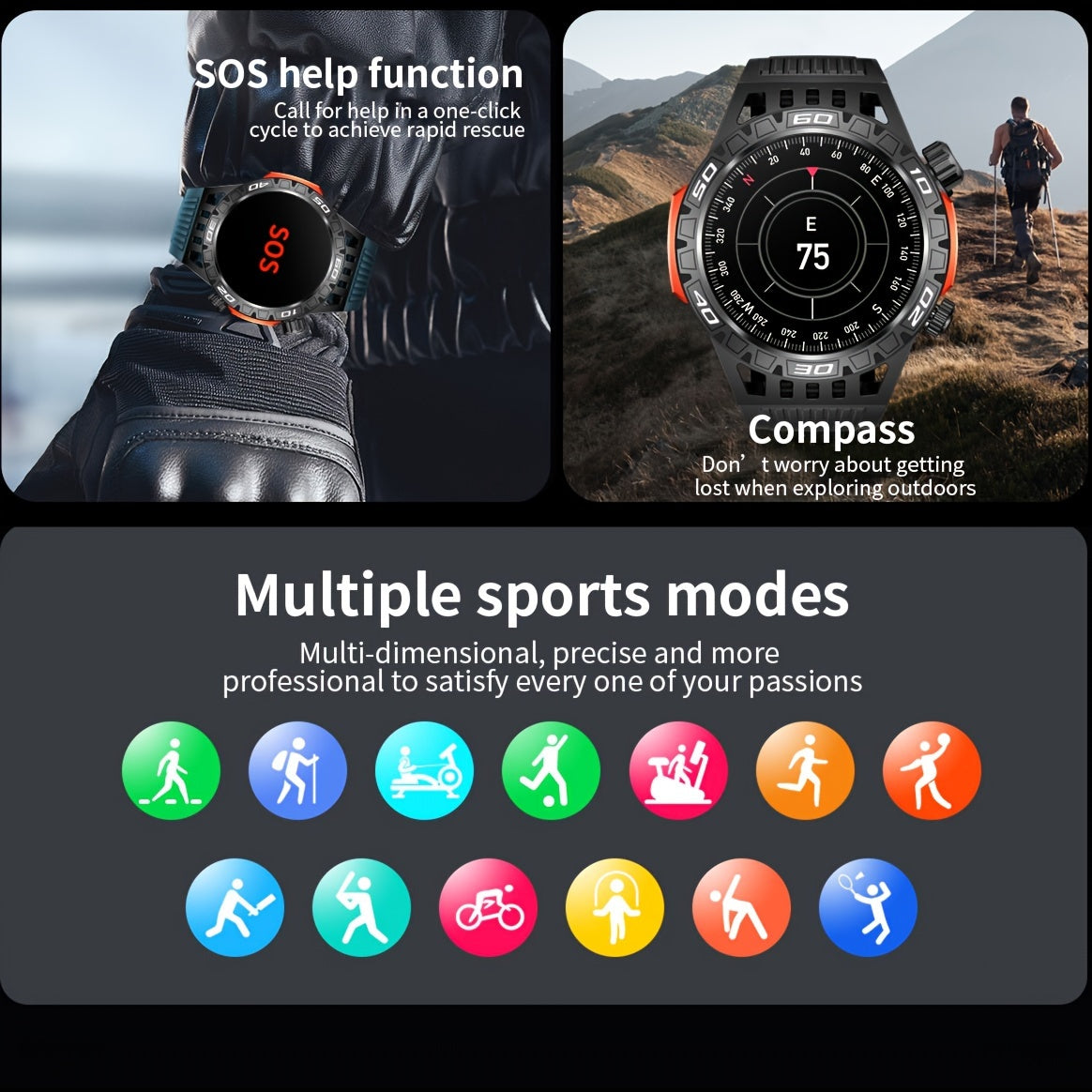 Montres connectées avec lampe de poche