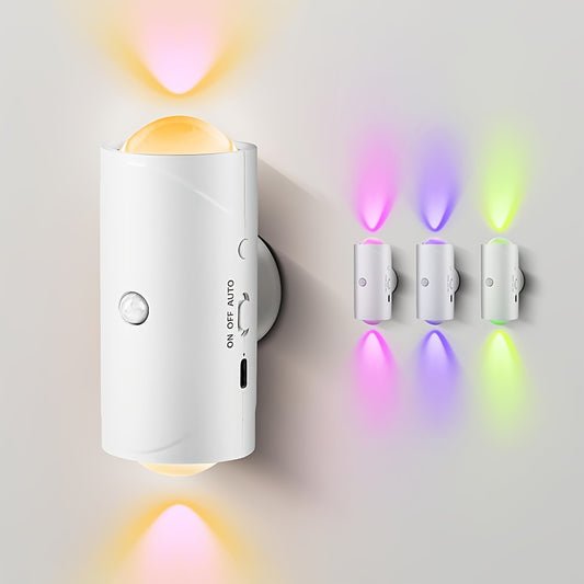 Veilleuse LED avec détecteur de mouvement, 7 couleurs, rechargeable - Topdecheztop.fr