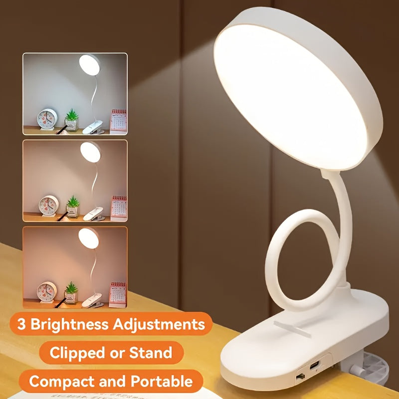 Lampe de bureau LED (1 pièce), lampe de lecture à pince tactile