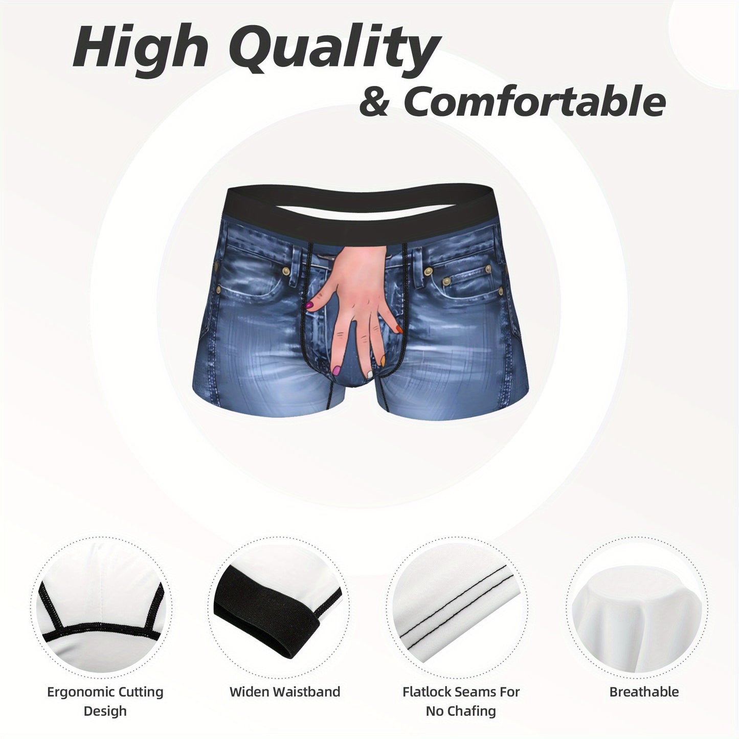 Boxer bleu humoristique BIIHUDU pour homme