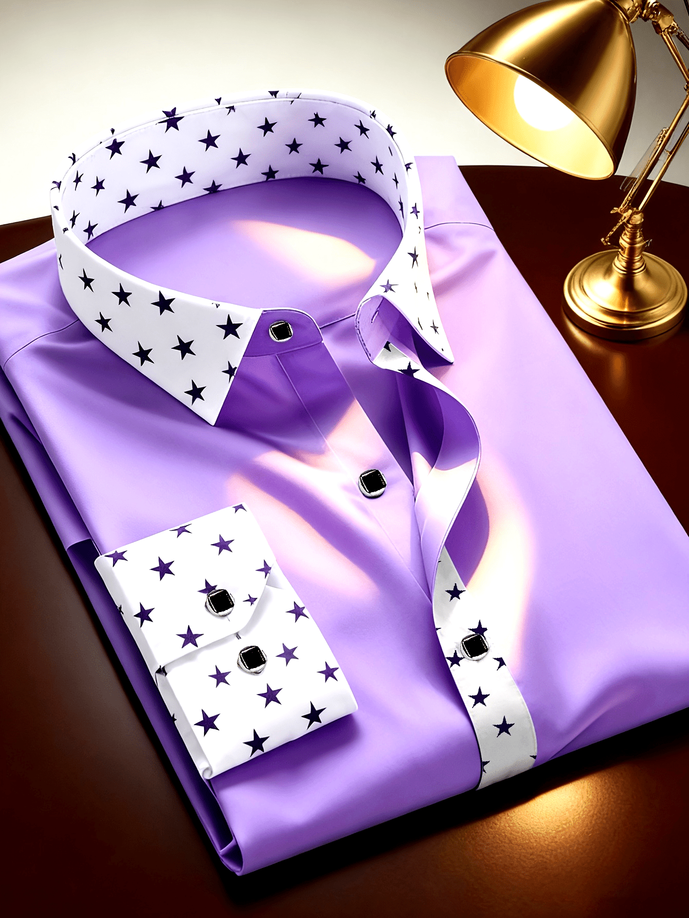 Chemise homme à manches longues, motif étoiles