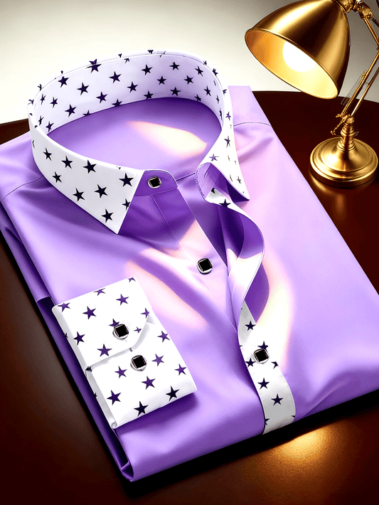 Chemise homme à manches longues, motif étoiles