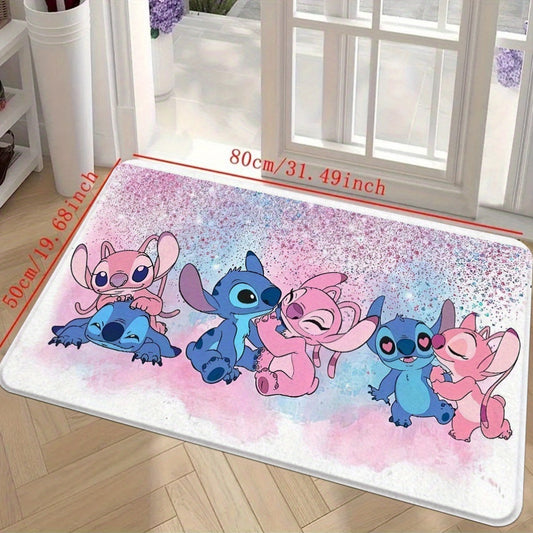 Paillasson en polyester mélangé Disney Stitch, lavable en machine - Topdecheztop.fr