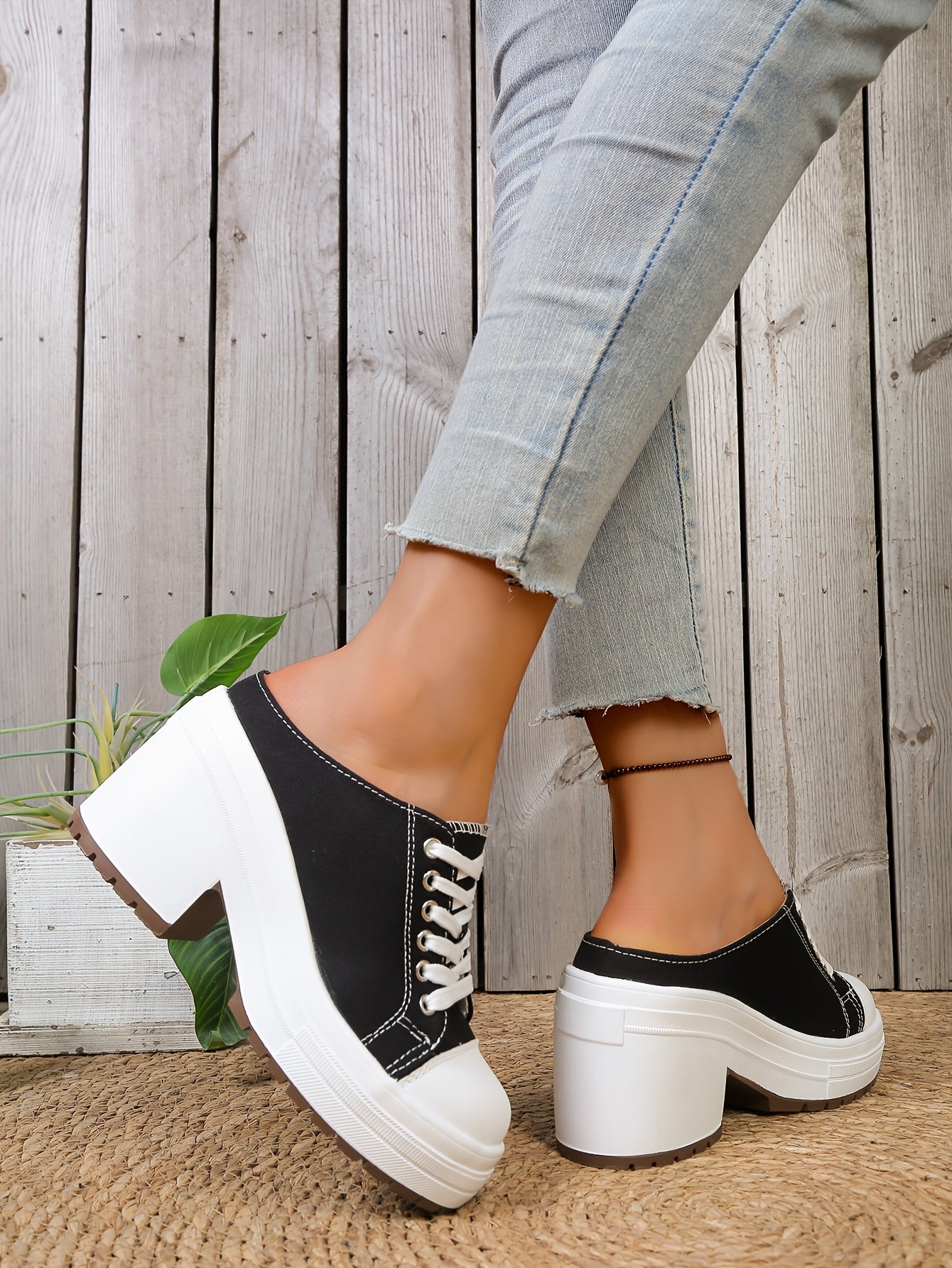 Mules confortables à lacets pour l'extérieur