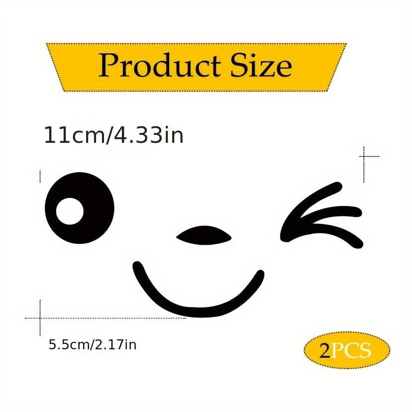 1 paire d'autocollants 3D mignons et souriants pour rétroviseurs gauche et droit - Topdecheztop.fr