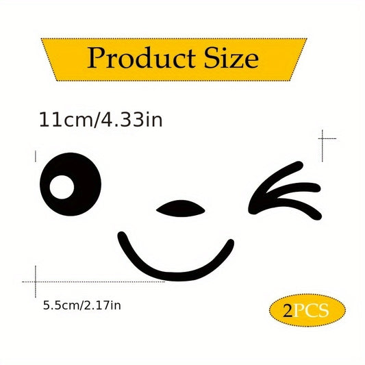 1 paire d'autocollants 3D mignons et souriants pour rétroviseurs gauche et droit - Topdecheztop.fr