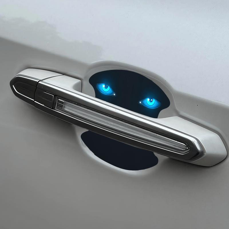 Lot de 4 autocollants de protection anti-rayures à motif œil bleu lumineux