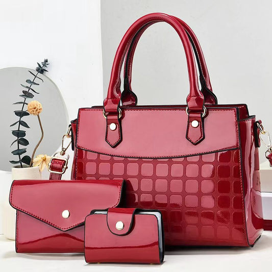 Sac messager à bandoulière en cuir brillant gaufré pour femme, grande capacité - Topdecheztop.fr