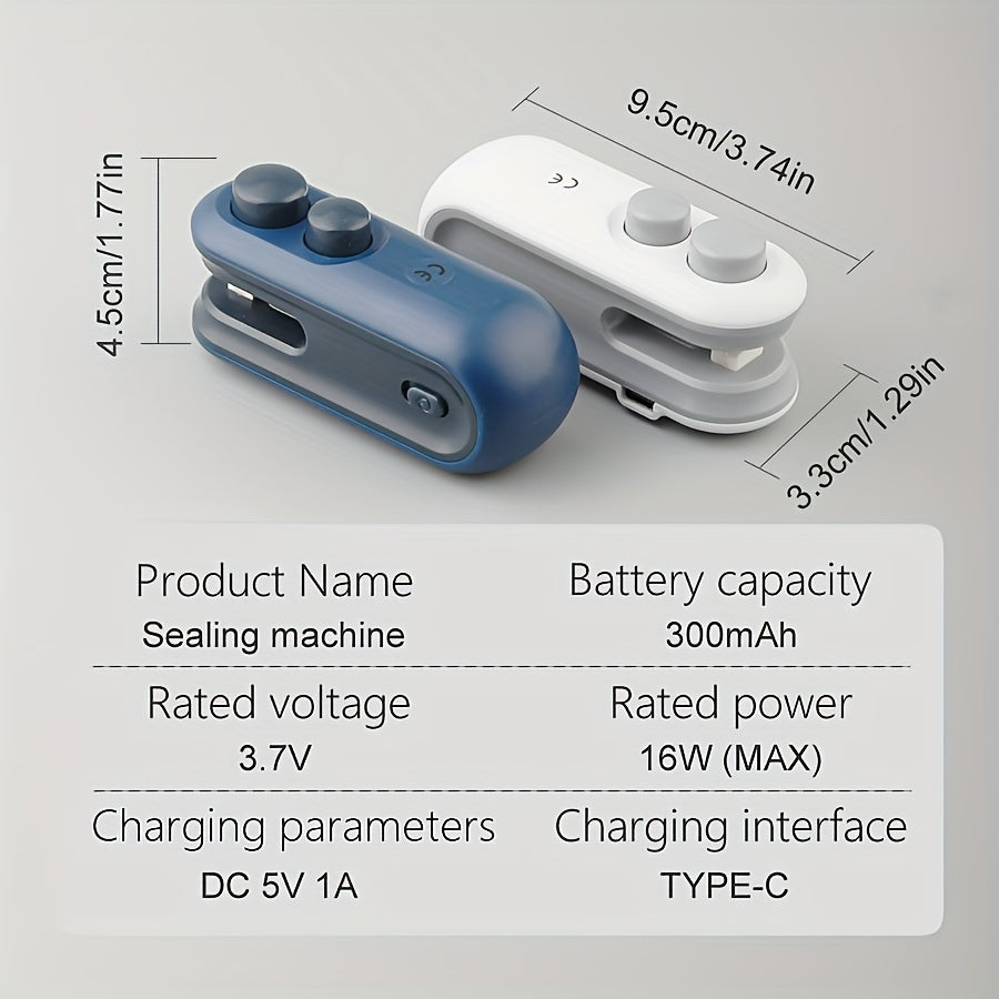 Ensemble de scelleuses pour sachets de snacks | 1 scelleuse + 1 câble de chargement USB