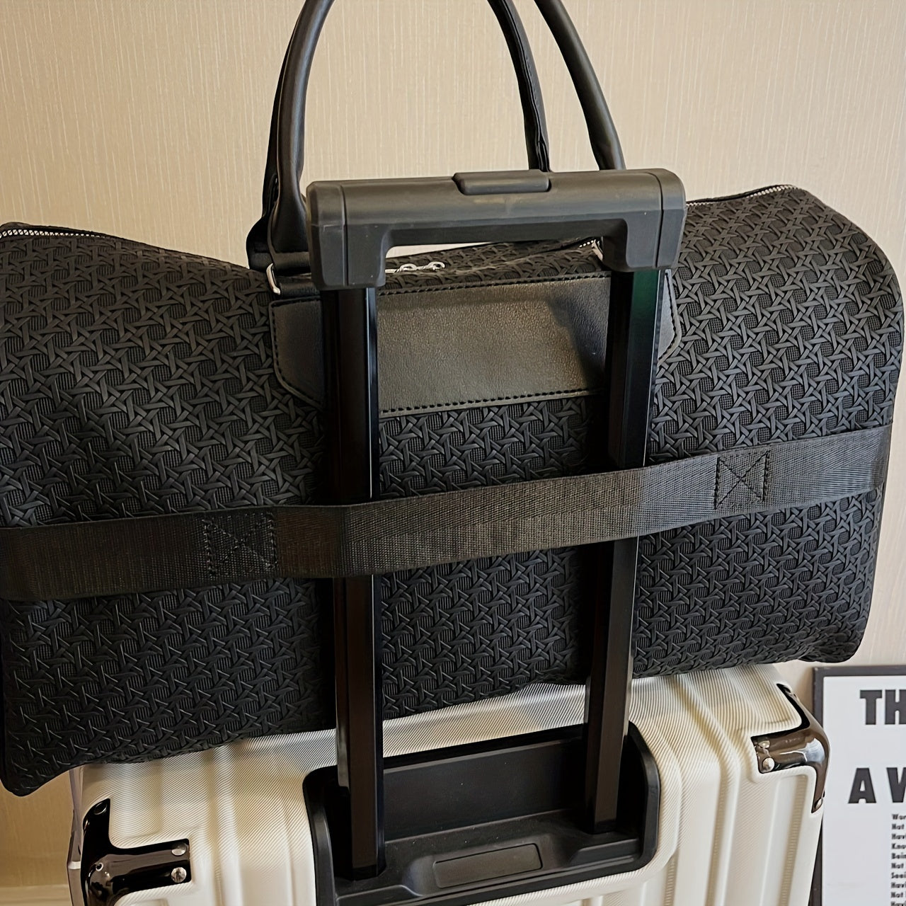 Sac de voyage élégant en PU grande capacité, sac fourre-tout multifonctionnel pour le week-end