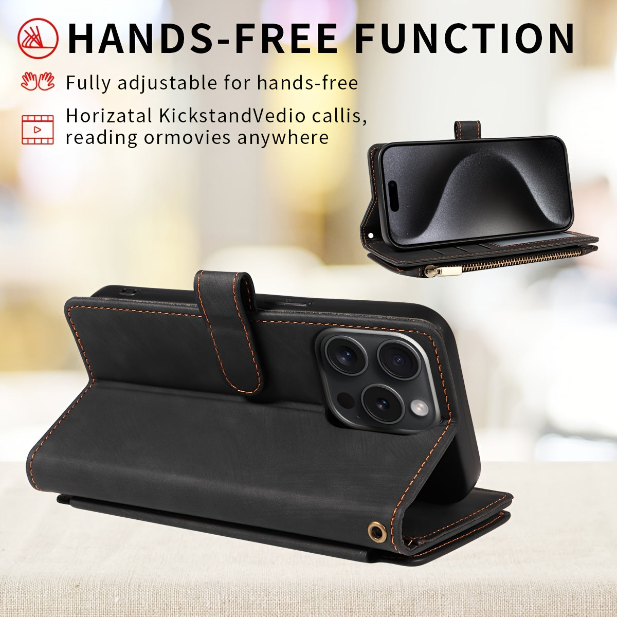 Étui portefeuille rétro en similicuir