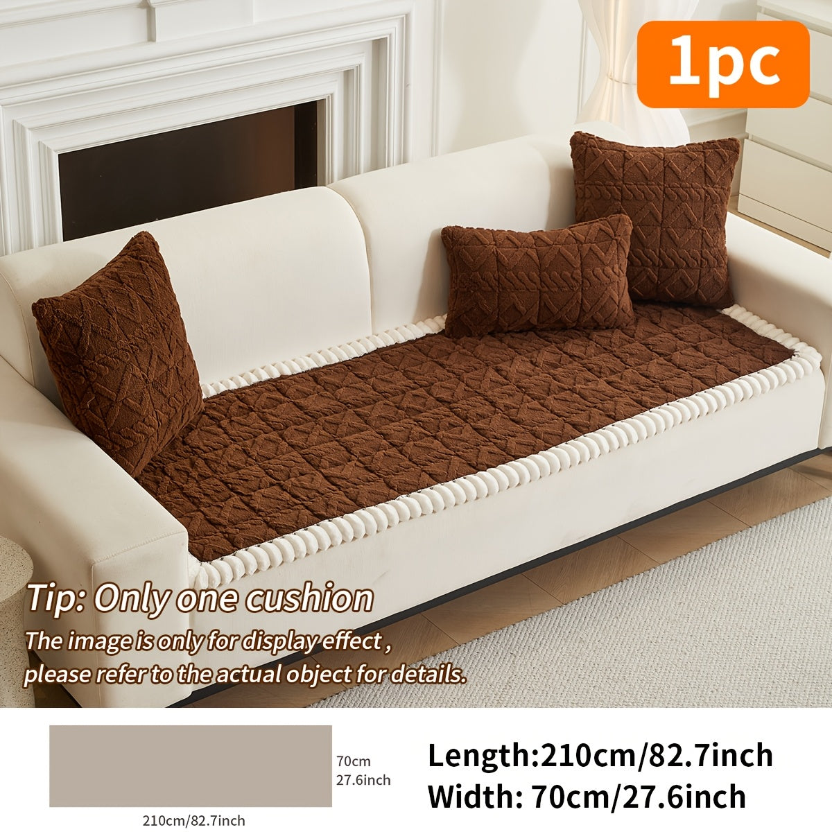 Coussin de canapé matelassé doux (1 pièce), housse de canapé épaisse en polyester pour plus de chaleur en automne et en hiver, décoration intérieure adaptée aux canapés 2, 3 ou 4 places.