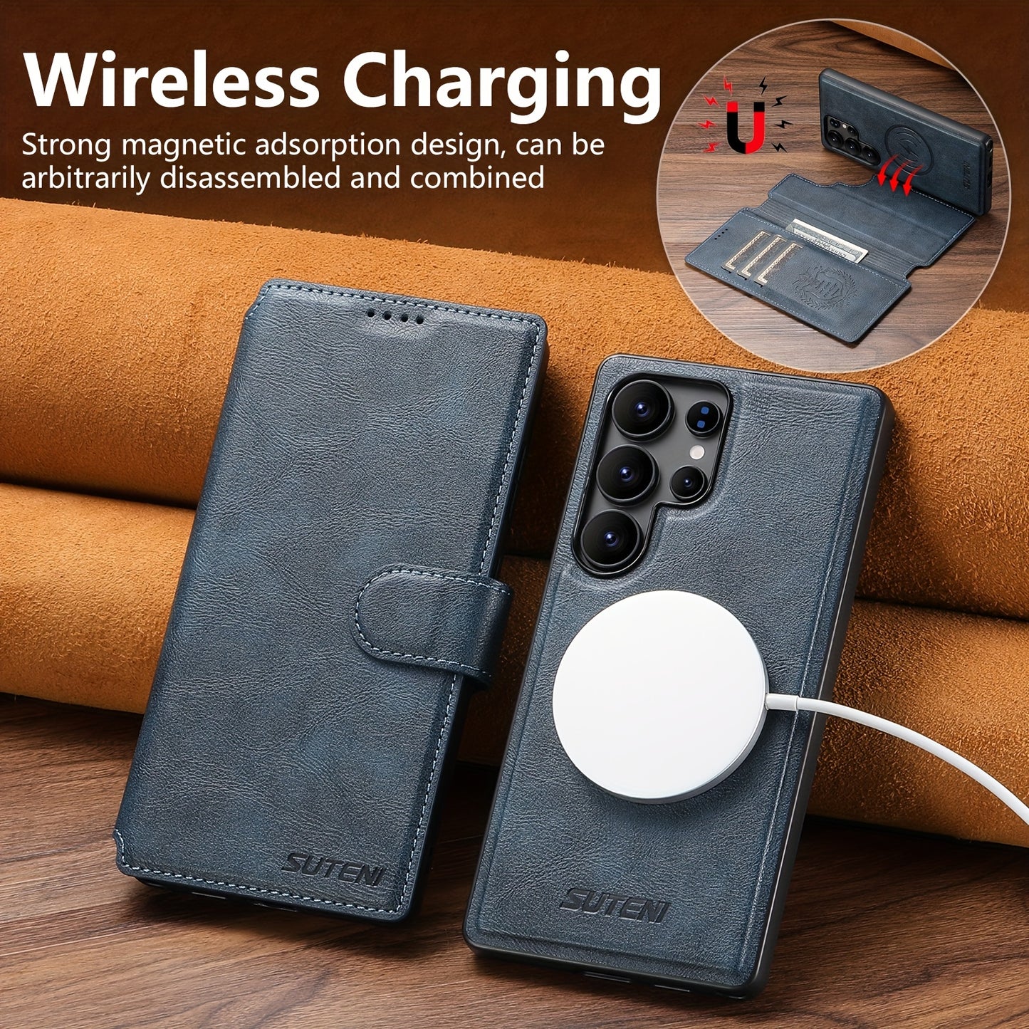 Étui de téléphone SUTENI compatible avec la recharge sans fil 2 en 1, SAMSUNG