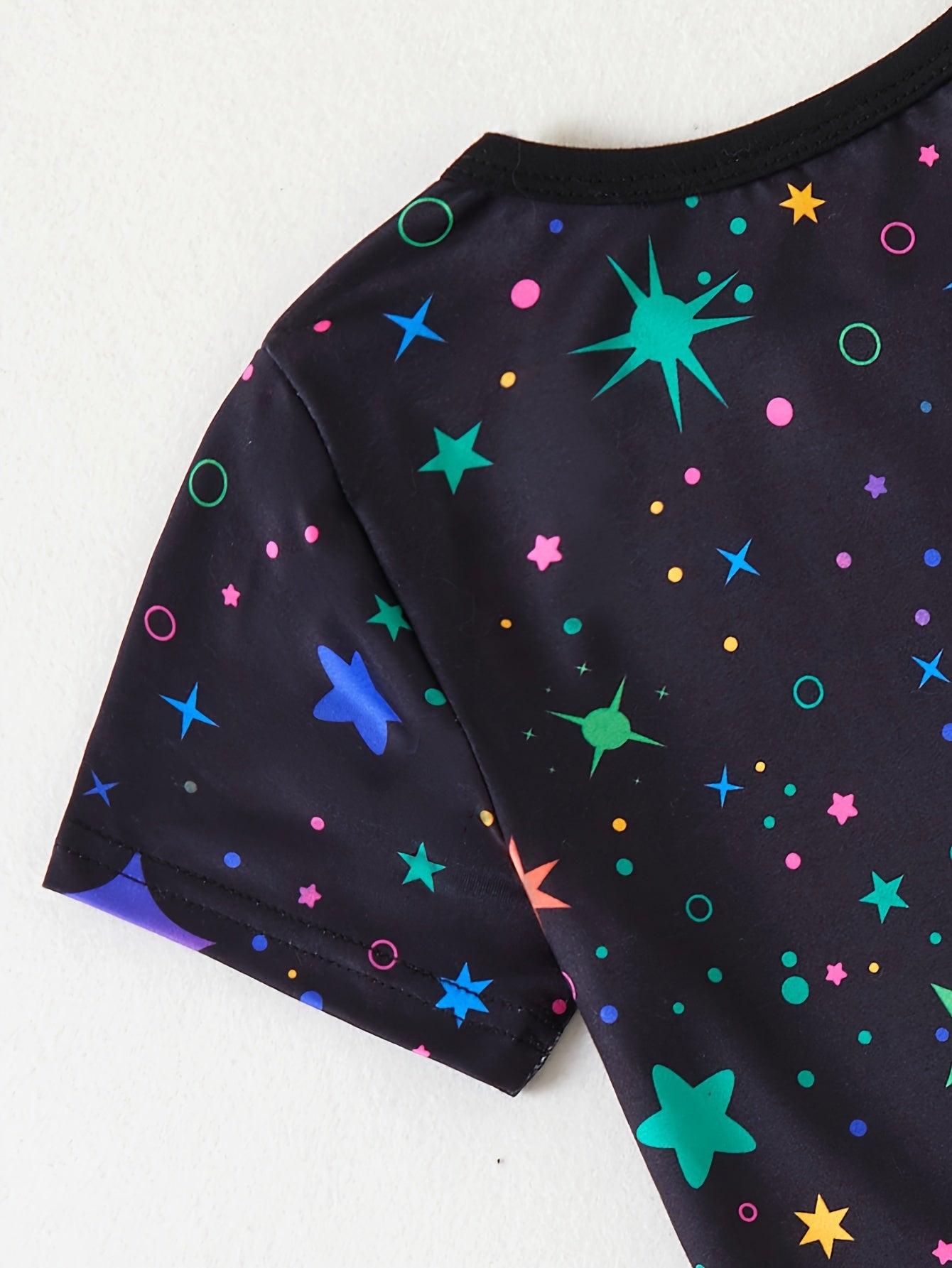 2 Pcs Cute Starry Unicorn Pattern Short Sleeve Top + Jogger Pants Co-ords Set, Casual Comfy Girls Summer Outfit Clothes - Topdecheztop.fr