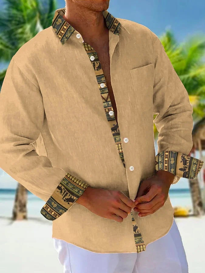 Chemise décontractée à manches longues pour homme