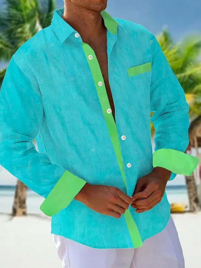 Chemise décontractée à manches longues pour homme